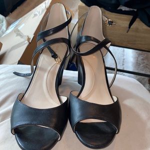 Cole Haan Wedge Sandals- black, size 9.5